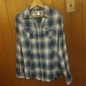 NWT Blue and white plaid shirt